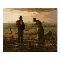 DIY 캔버스페인팅 명화그리기 액자 그림 세트 유화 -인물 40x50, F43_밀레의 만종