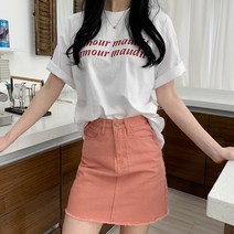 티데일리 남녀공용 아모르 오버핏 20수 라운드 반팔 티셔츠