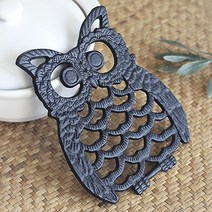 부엉이 미끄럼방지 주물 무쇠 뚝배기 냄비 받침대, 단품, 1개