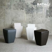 [MD추천]바스클립 라탄 플라스틱 다이아몬드 플립 휴지통 7L, 화이트