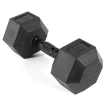 바디엑스 [낱개] 육각아령 고무덤벨 12kg 블랙그립 네츄럴고무, 1개