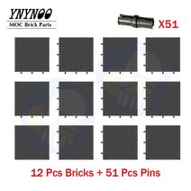 호환블럭 중국레고 65803 브릭 43 16x16 베이스 플레이트 빌딩 블록 MOC 부품 세트 DIY 장난감 98138 픽셀 아트 그림 핀 420 개 도매, 4.12Pcs Black