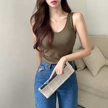 코지23 / 여자 가을 텐셀 라운드 스판 편한 이너 코디 나시