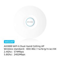 IP-COM W83AP 3000Mbps 무선 액세스 포인트 WiFi 범위 확장기 듀얼 밴드 2.4G + 5Ghz 높은 전원 라우터 Wifi 6 신호 부스터, 하얀
