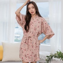 아트박스/알콩단잠 샤워가운 미니로즈 나이트 목욕 바스로브 (핑크), KR1455미니로즈로브GW_핑크