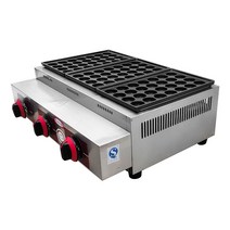 3판 대용량 타코야키 기계 가스 상업용 창업 포장마차, 가스 56구 2칸 적외선 세라믹 플레이트