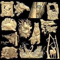 우드라우터 머신 기계 12 개 장식 동물 STL 릴리프 3d 모델 CNC 라우터 3D 프린터 Artcam 갈망 독수리 말, 한개옵션0