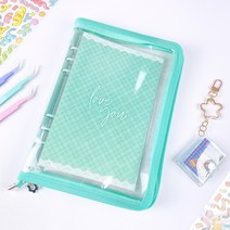머스트딜 6공 지퍼 포카바인더 콜렉트북 포토카드 앨범, 민트캔디+양면포토속지20매