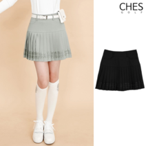 체스 레이스라인 여성골프 플리츠스커트