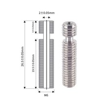 킹룬 KINGROON-E3D V5 스테인레스 스틸 스로트 26mm M6 스레드 1.75mm 3mm 필라멘트 3D 프린터 부품 핫 엔드 메탈 튜브, 01 1.75mm all metal