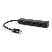 넥스트 NEXT-616TC USB3.1 C타입 4포트 무전원 허브 USB-A타입, 블랙
