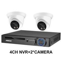 시스템 8MP 4K POE NVR 키트 CCTV 오디오 녹음 야외 AI 컬러 야간 비디오 감시 IP 카메라 세트 보안카메라 씨씨티비, 01 4CH NVR and 2 Camera_02 1t
