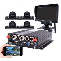 룸미러블랙박스 후방 카메라 자동차 4CH GPS 와이파이이 1080P 512GB 모바일 차량 DVR 시스템 원격 전화 I, 01 kit  7 스크린