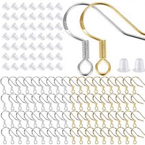 400 PC / 200 쌍은과 금 귀걸이 후크 HypoAllergenic 물고기 귀걸이 후크 귀와이 와이어 DIY 만들기