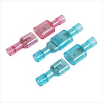 완전 절연 와이어 크림프 블루.레드 5개묶음 터미널 배선 전기 커넥터, 블루 콘센트(5개)
