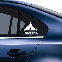 캠핑 카라반 텐트모양 Camping 데칼스티커 레이실내 데칼시트 자동차선물 첫차꾸미기, 1개, 화이트 소형