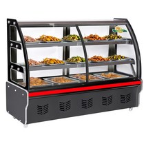 곡면 제과 제빵 쇼케이스 반찬 음료 마카롱 진열대, 블랙+은회색 후면도어 160x65x120cm