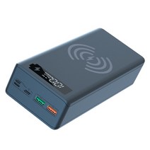 QC3.0 PD 16x18650 Battery for Case LCD Display 5W/10W Wireless Charging Box for, 검은색