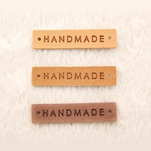 심플스퀘어 가죽라벨 (45x10mm) (낱개), 다크브라운 (20034)