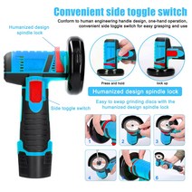 미니제빙기 무선 미니 앵글 그라인더 19500rpm 500W 전동 공구 연마 기계 절단용 전기, 02 2 batteries_02 EU