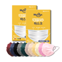 마이데이즈 국산 컬러 덴탈 마스크 중형 대형 특대형 30매입 X 2박스, M(중형-165mm X 95mm), 퓨어(화이트)