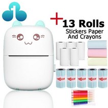 포스트잇 프린터 휴대용 2022 미니 무선으로 203 인치 당 점 사진 라벨 메모 잘못된 질문 인쇄 케이블 197861, 블루 플러스 13 종이