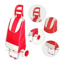 장바구니캐리어 시장 쇼핑 손잡이 카트, 블루