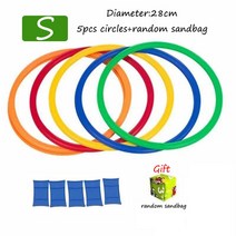 유아용품 어린이용 홀더 장난감 어린이 두뇌 게임 돌 차기 놀이 점프 서클 반지 세트 28/38cm 감각 실내 야외 스포츠 엔터테인먼트, [01] 5circles 28cm