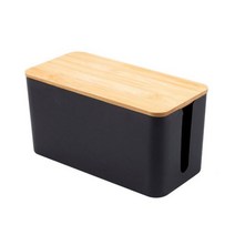 멀티탭정리함 케이블 수납함 목제 전원 코드 방진 충전기 콘센트 전선함 가정용 감는 기계, 1개, 2.black