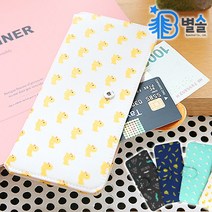 귀여운 패턴 슬림 장지갑 지폐 카드 명합 수납 지갑