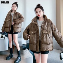 리얼 샷 2022 부드러운 페르시 레트로 패딩 자켓 밝은 표면 디자인 감각 스탠드 칼라 코튼 패딩 자켓 짧은 유럽 코트