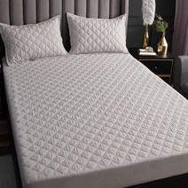 일체형푹신엠보방수침대커버 패밀리 침대 매트리스, 그레이120x200x28 0.8kg