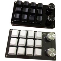 12키 무선 기계식 매크로 키보드 블루투스 다이얼 노브 포토샵 편집용 단축키, 상세 페이지 참고, 블랙 12버튼 2노브 적축