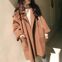유행 코트 키 작은 사람 무릎넘어 케이프 판초 헵번풍 얇은 가을