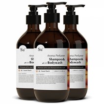 수오가닉 퍼퓸 샴푸워시 스윗피치, 1050ml, 3개