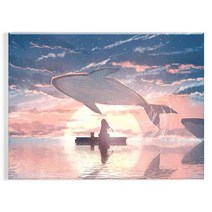 오로라데코덴 캔버스형 보석십자수 30x40cm, MK027 뱃놀이와 고래