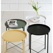 철제 조립식 쇼파 쇼파용 침대 사이드 테이블 미용실티테이블, 블랙