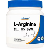 뉴트리코스트 L-아르기닌 파우더 5000mg 250g, 1.1 Pound (Pack of 1)