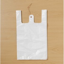 비닐봉투 1호 200P ( 검정/연청색/흰색) (20x33x9cm) 다용도봉투 비니루 가정용 업소용 포장 비닐봉지 쓰레기 손잡이봉투, 24545)흰색200P (19.5x32.5)