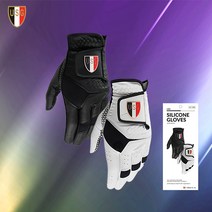 USG 2106 2매입 실리콘 골프장갑 / 남성용 여성용 / 왼손 양손, 왼손 2매입 (화이트&블랙)