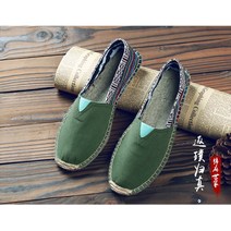 남성 린넨 슬립온 남성 여름 캐주얼 슈즈 차이나 슬림 통기성 빈티지 로우탑