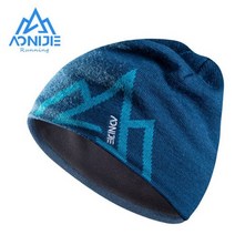 AONIJIE-겨울 니트 모자 스노우 보드 겨울용 방풍 두껍고 따뜻한 러닝 야외 스포츠 스키 러닝 캡, M31 Dark blue
