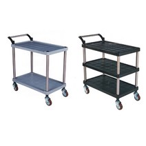 대박 서빙카트 업소용 주방용 다용도 카트/플라스틱 2단 3단, 2단(특대), 블랙, 1개