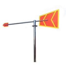 측량깃발 풍향계 기상 방향표시 공사장 토목 안전, 브래킷 포함 65cm 반사