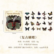 스티커세트 다이어리 꾸미기 새해 다꾸 폰꾸 스티커 세트 용품 다양한 나비 빈티지 스티커 팩 DIY 일기, 02 B