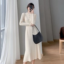 여성원피스 A라인 프릴 롱 니트원피스 색상선택