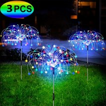 태양 빛 불꽃 놀이 문자열 글로브 민들레 램프 정원 잔디 풍경 휴일 야외 통로 장식, colorful 3 lamp_no waterproof