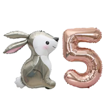 파파 파티 곰돌이 토끼 풍선 생일 파티 숫자 풍선 세트, 1세트, 토끼 5