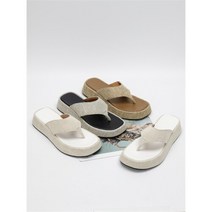 셀러허브 여성패션 [코지23] 여자 미니멀 라탄 스타일 유니크한 배색 쪼리 슬리퍼