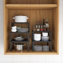 싱크대 보조수납장 논슬립 스틸선반 화장실 그릇정리 주방 욕실 오래사용, 소형